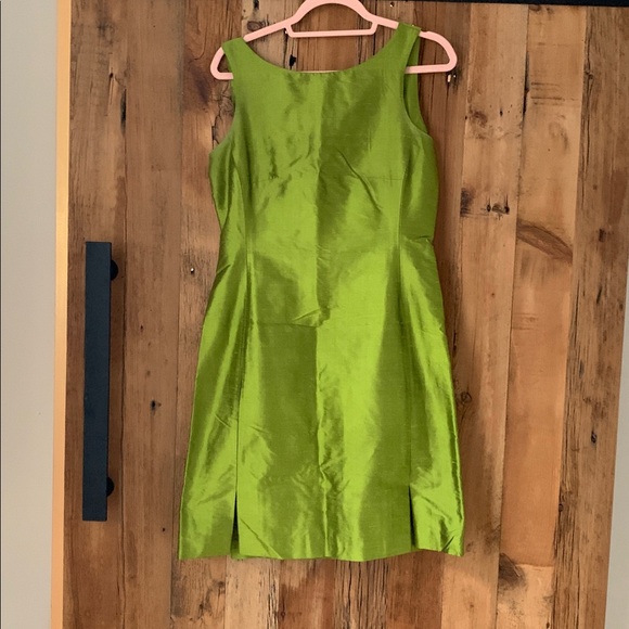 Emerald green raw silk dress. Size 6. / small - Picture 4 of 5